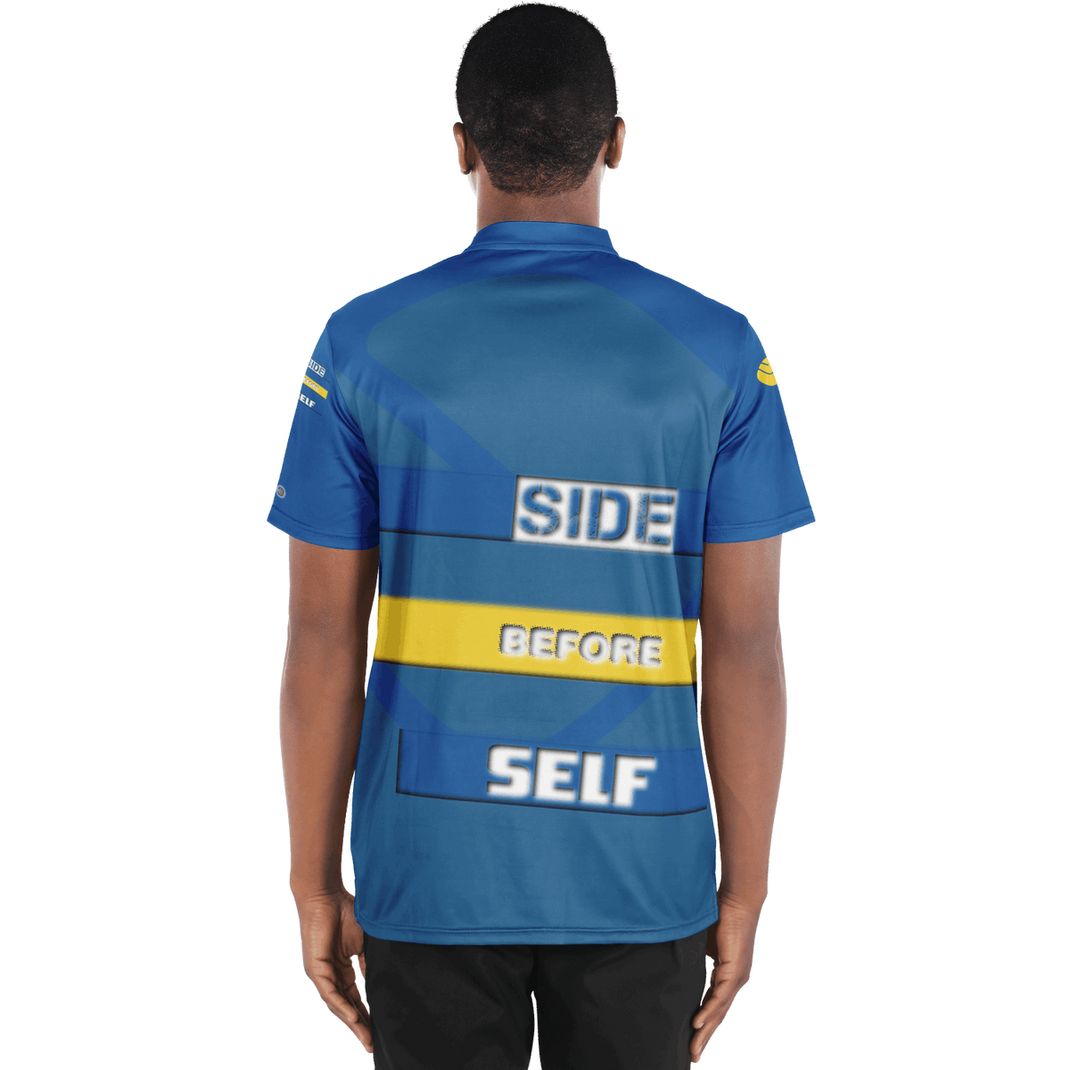 Just Being You, Your Way!-Avctivewear for Dudes | Side Before Self Polo Shirt, Blade Collar-Blade Collar Polo Shirt - AOP - SBS P0P1P2P3