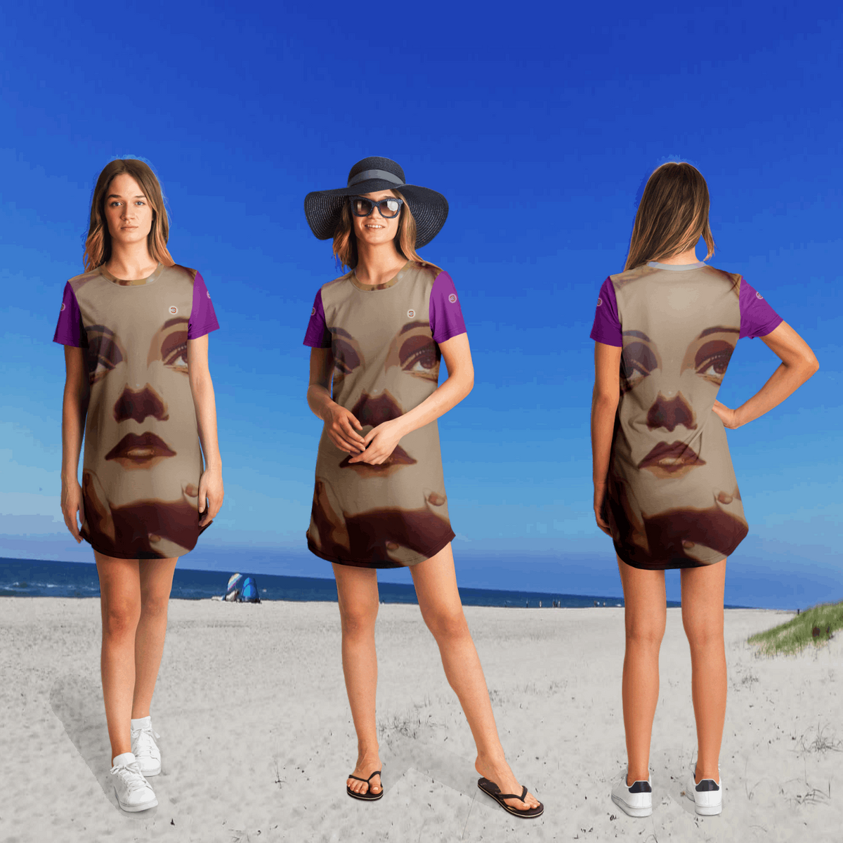 Just Being You, Your Way!-Casualwear for Divas | The T-Shirtdress you need in your closet: comfy, cute, and in loads of colors-T-Shirt Dress - AOP - MIX P0P1P2P3